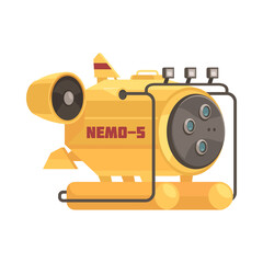 Fototapeta premium Ocean Diving Bathyscaphe Composition