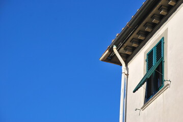 Italian building with opened window