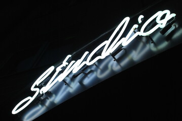 White neon studio