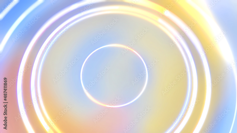 Aufkleber multicolored light circle abstract background,3d rendering