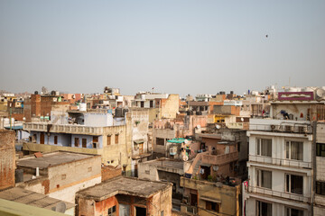 Fototapeta na wymiar roofs of houses in the city of Delhi indian style