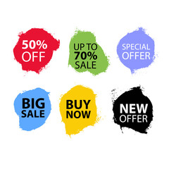 Set of grunge banners.Grunge backgrounds for sale. Spray Paint Elements isolated on White Background, Lines and Drains Black ink splatters, Ink blots set, text frame, Street style