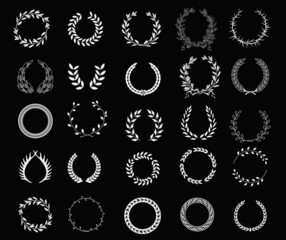 Vintage laurel wreath vector graphics set