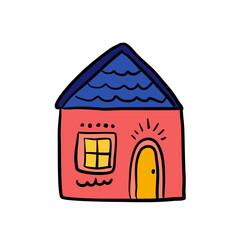 Vector illustration, house, doodle style, isolated on a white background.