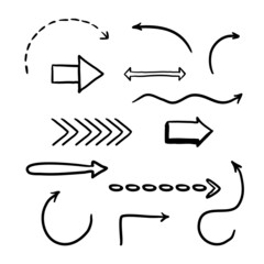 Vector illustration, elements, signs, pointers isolated on a white background.