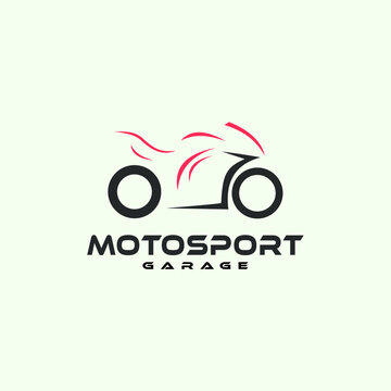 
Unique logo design motor sport line art.Vector logo sport motorbike