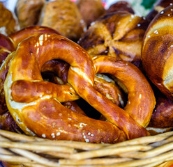 typical german pretzel - close up