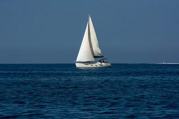 a sailboat in the mediterranean sea