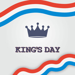 king's day. King's Birthday in the Netherlands. Koningsdag Vector Template Design Illustration with Crown logo. 