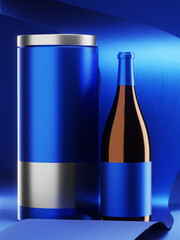 blue bottle of wine