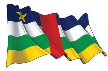 Waving Flag of Central African Republic