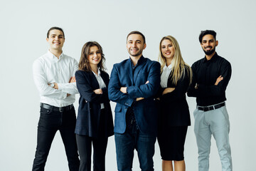 Obraz premium Group of leading experts standing in the office .