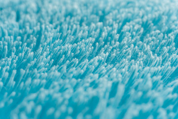 Background of blue long  fiber fabric. Close-up. Selective focus.