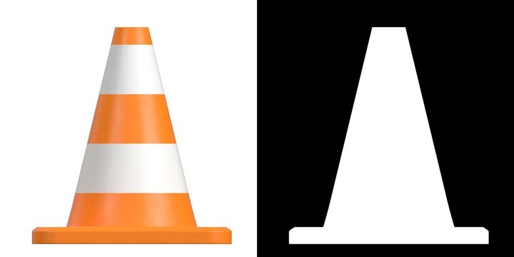 3D rendering illustration of a traffic cone
