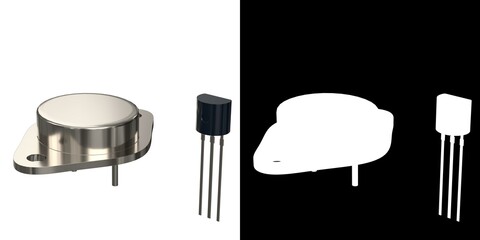 3D rendering illustration of a couple of transistors
