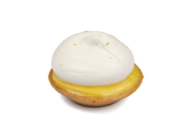 lemon meringue pie isolated on a white background