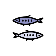 Simple fish line icon