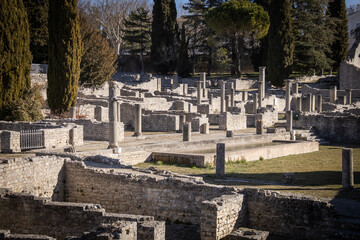 Fototapeta na wymiar Roman ruin in the town of Vaison la Romaine in France