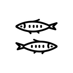 Simple fish line icon