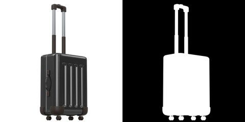 3D rendering illustration of a travel suitcase