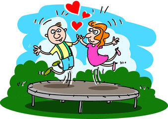 Fototapeta trampolina miłości obraz