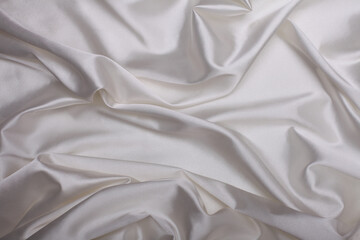 White wave fabric silk. Abstract texture horizontal copy space background.