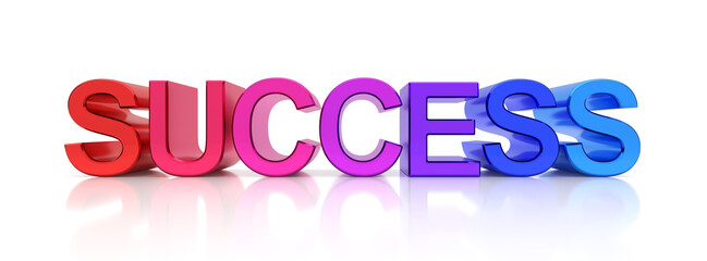 Fototapeta premium Word success written with colorful 3d letters.