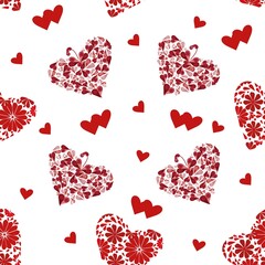 beautiful festive pattern red hearts for web design