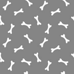 Vector seamless background with bones on transparent or background.