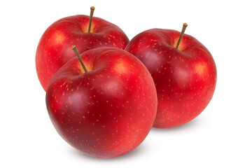 Red apples on isolated white background