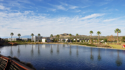 Scenic view of Dos Lagos in Corona California