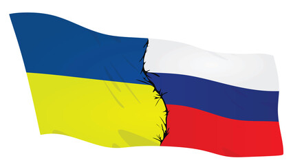 Russia vs Ukraine conflict. vector