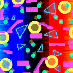 Abstract illustration for design. Geometric shapes on a multi-colored background.