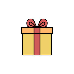 gift, present, easter line colored icon. Signs and symbols can be used for web, logo, mobile app, UI, UX