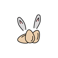 rabbit, bunny, easter egg line colored icon. Signs and symbols can be used for web, logo, mobile app, UI, UX