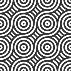 Vector seamless texture. Modern geometric background with circles.