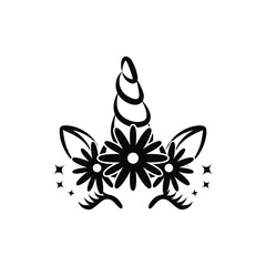 Kids sticker for plotter cutting. Unicorn Sublimation icon. Summer element.  