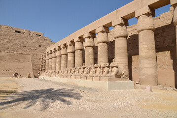 The Karnak Temple Complex and sphinx statues.