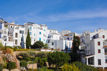 Beautiful white houses in Frigiliana. Malaga, Andalusia, Spain