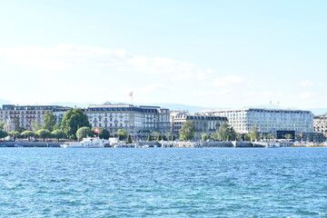 Fototapeta premium europa, arquitectura, suiza, ginebra, paisajes, lago