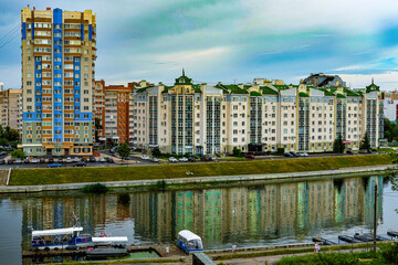 Oriol, Russia - July, 7, 2021: multistorey houses in Oriol, Russia