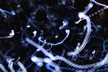 abstract blue light lines in black background