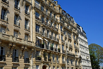 Fototapeta na wymiar Paris; France - march 31 2019 : the Benjamin Franklin street