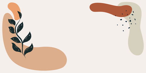 Trendy abstract square art templates with floral and geometric elements. Suitable for social media posts, mobile apps, banners design and web/internet ads. Vector fashion backgrounds.