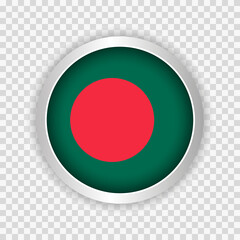 Flag of Bangladesh on round button on transparent background element for websites