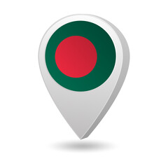 Flag of Bangladesh on marker map