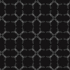 Seamless geometric pattern. White ornament on a black background, hand-drawn. Retro style. Design of the background, interior, wallpaper, textiles, fabric, packaging.