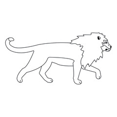 Vector flat lion isolated on white background
