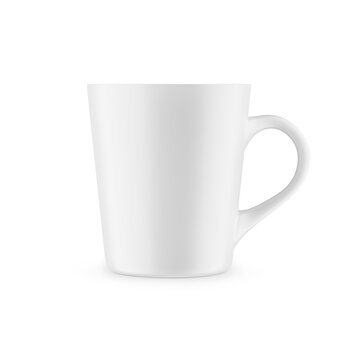 Matte mug for drinks. White blank realistic isolated cup. 3d rendering