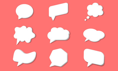 3d speech bubble chat icon collection Vector set communication chat bubbles in paper style